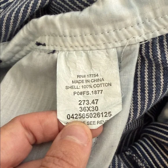 Vintage Key Hickory Blue & White Stripe Overalls L/XL - Picture 7 of 9